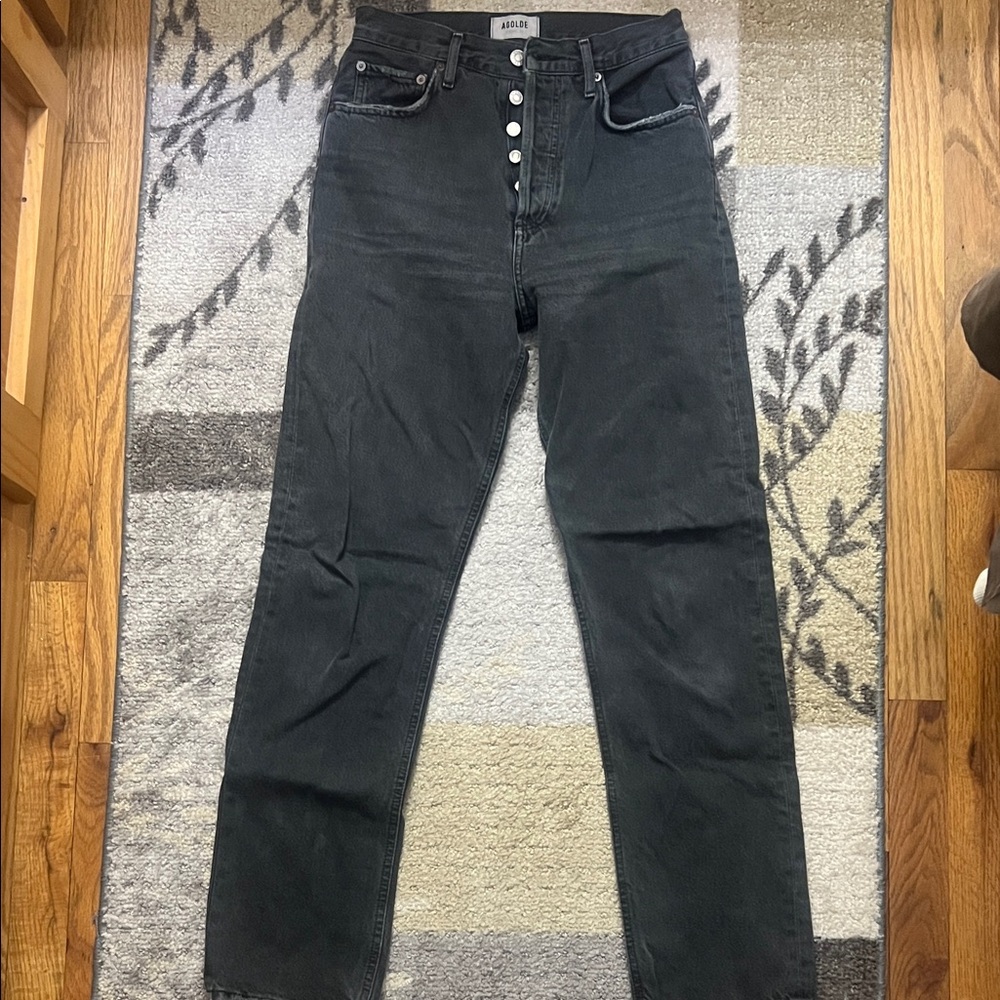 Agolde Black Straight Leg Jeans